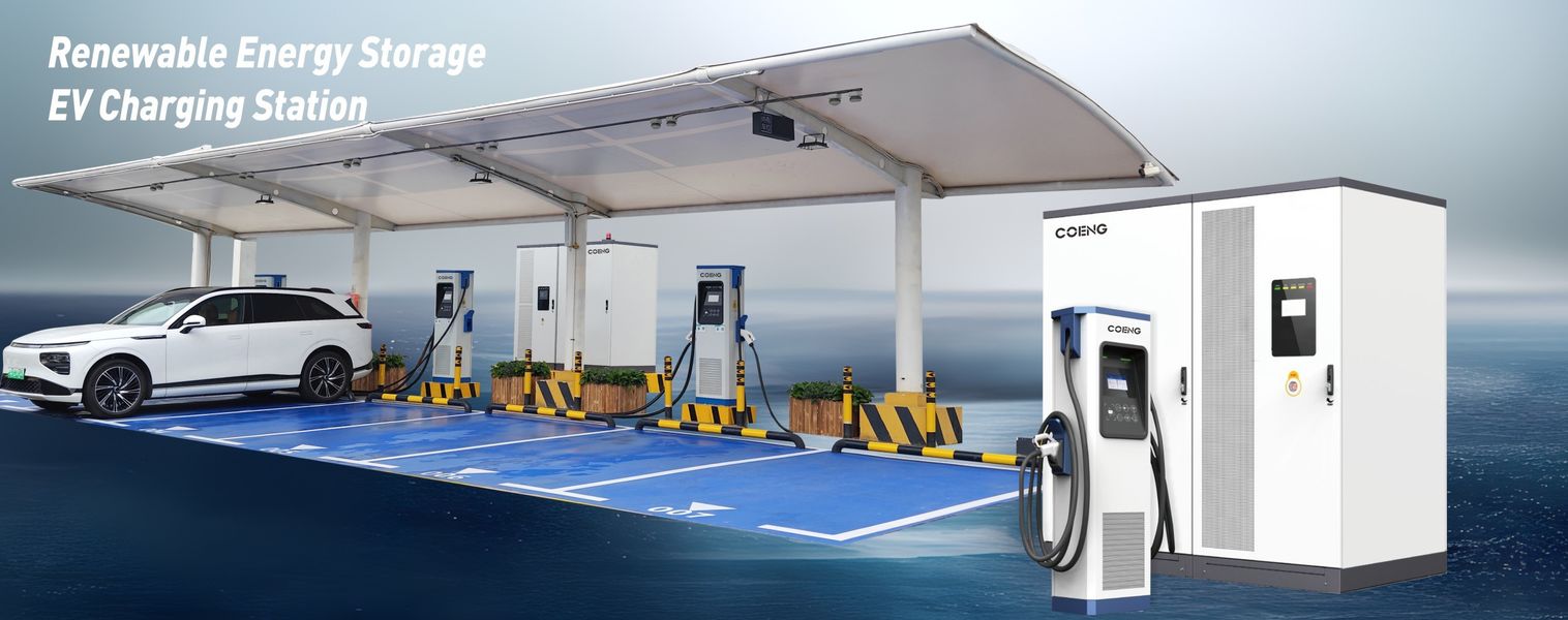 Oplaadstation voor elektrische voertuigen met hernieuwbare energieopslag